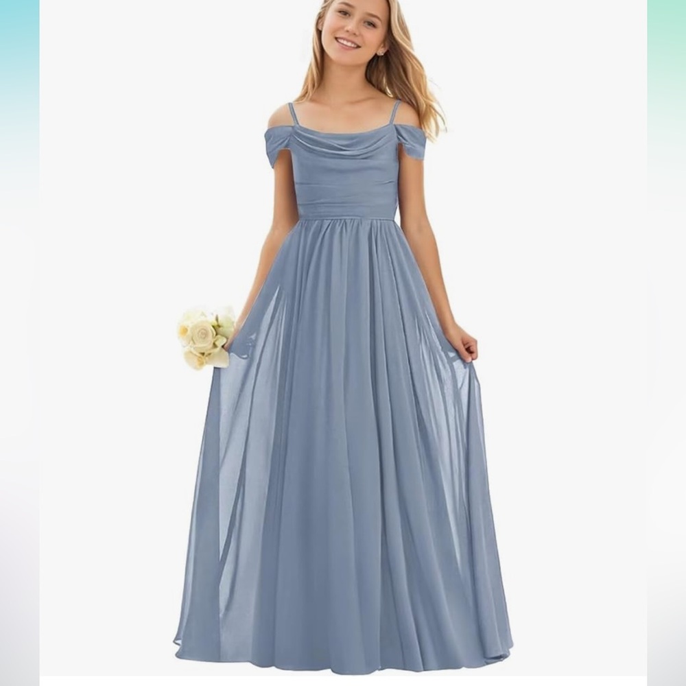 Dusty blue junior bridesmaid dress NEW
